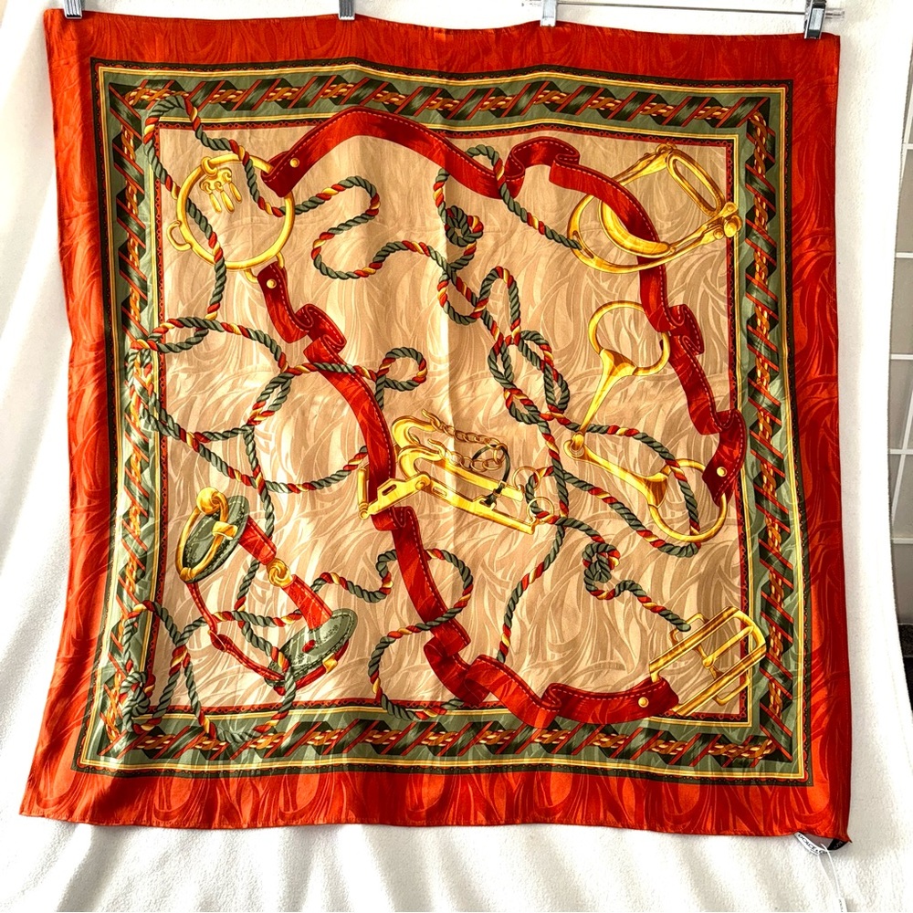 NEW! DOLCE & GABBANA Large Square Equestrian Scarf GORGEOUS - Picture 6 of 13